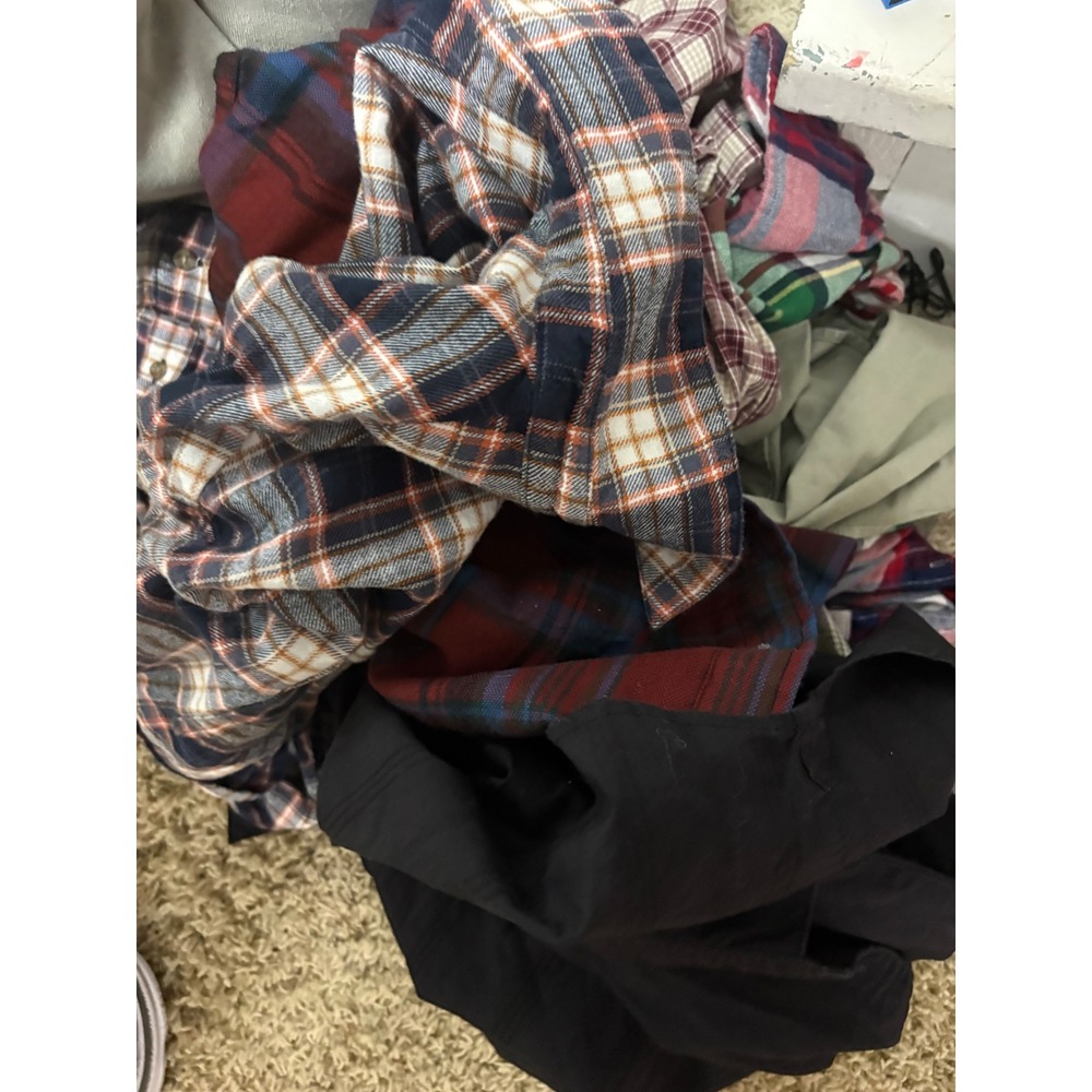 8 Piece Mens Casual Button Down Shirt Bundle Old Navy Steel & Jelly Plaid XL XXL